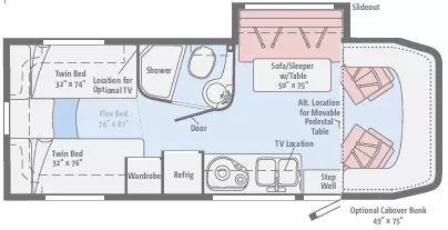 25' 2015 Itasca Navion 24V w/Slide Floorplan