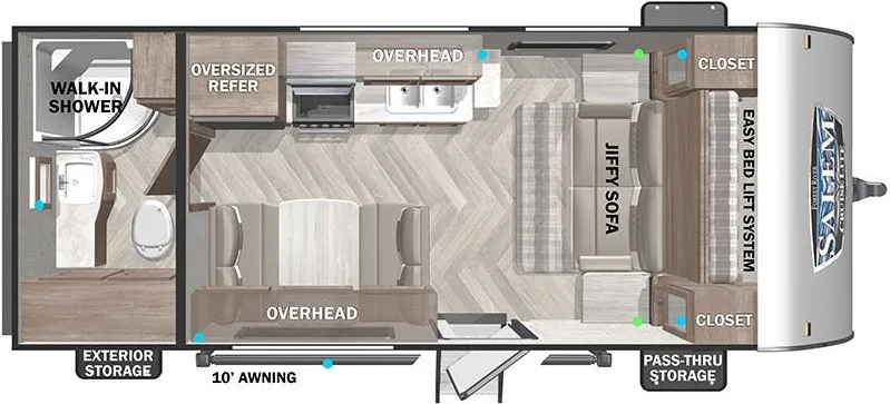 22' 2022 Forest River Salem Cruise Lite 171RBXL Floorplan
