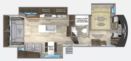 34' 2022 Vanleigh RV Beacon 34RLB w/3 Slides & Generator Floorplan