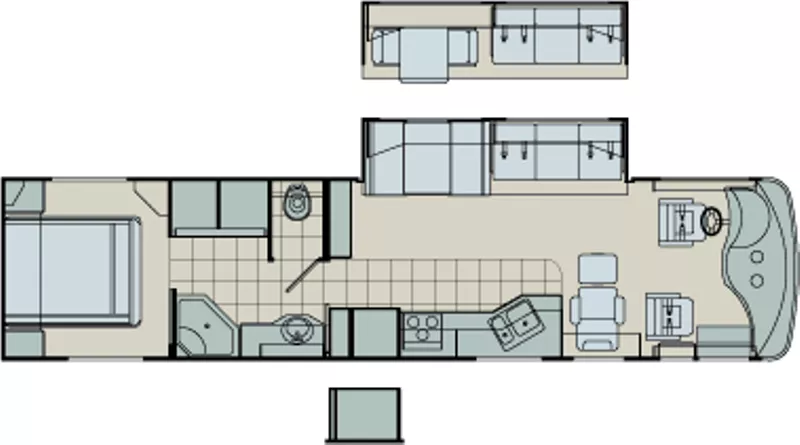 38' 2005 Damon Astoria 3595 300hp Cummins w/Slide Floorplan