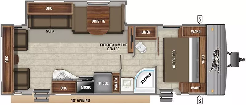 30' 2020 Jayco Jay Flight Slx 265RLS w/Slide Floorplan