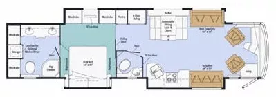 42' 2012 Winnebago Itasca Ellipse 42JD 450hp Cummins w/3 Slides Floorplan