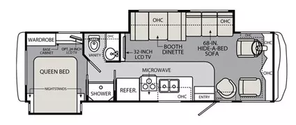 31' 2014 Holiday Rambler Vacationer SE 30SFS w/Slide Floorplan