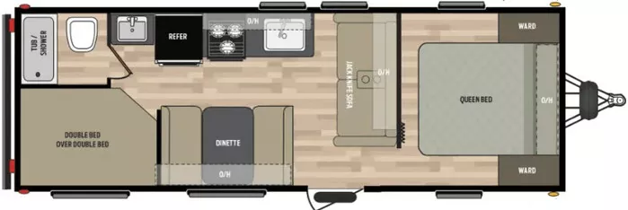 29' 2019 Keystone Springdale 260BH - Bunk House Floorplan
