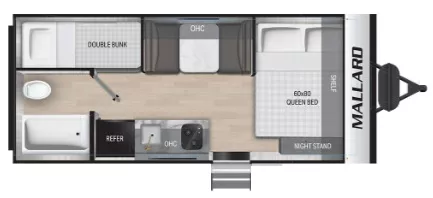 21' 2025 Heartland Mallard 17BHL - Bunk House Floorplan