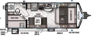 28' 2021 East To West Alta 2100MBH - Bunk House Floorplan