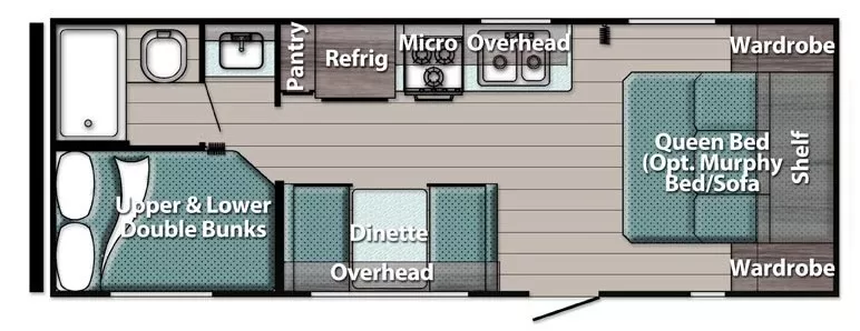 26' 2021 Gulf Stream Kingsport 248BH - Bunk House Floorplan