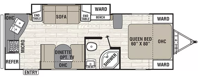 28' 2018 Coachmen Freedom Express 246RKS w/Slide Floorplan