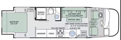 26' 2016 Thor Axis 25.2 w/Slide Floorplan