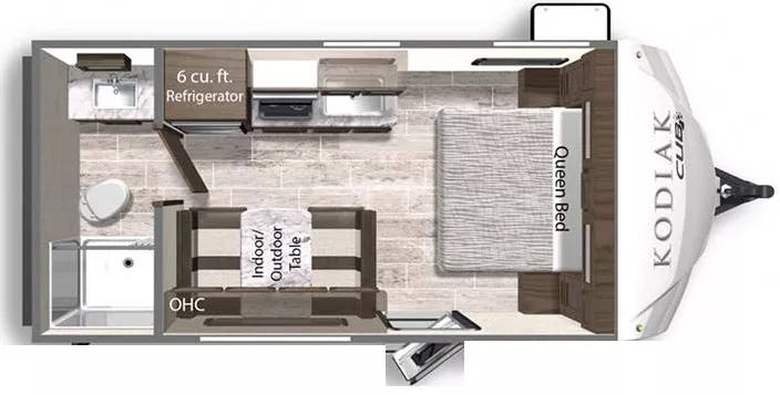 21' 2021 Dutchmen Kodiak Cub 177RB Floorplan
