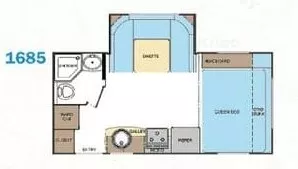 20' 2010 Lance 1685 w/Slide Floorplan