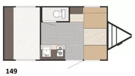 16' 2024 Sunset Park Sunray Sport 149 Floorplan