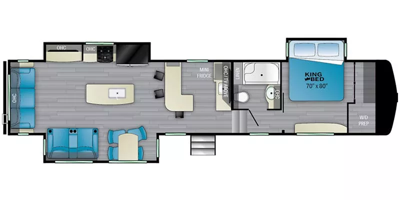 42' 2021 Heartland Elkridge 37BAR w/3 Slides Floorplan