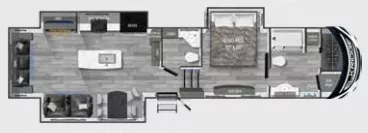 42' 2022 Heartland Elkridge 37FBH w/3 Slides Floorplan
