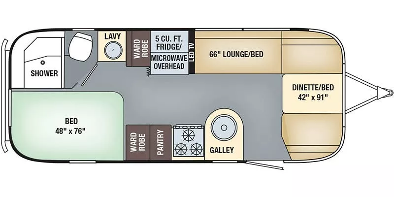 23' 2018 Airstream Serenity 23CB Floorplan