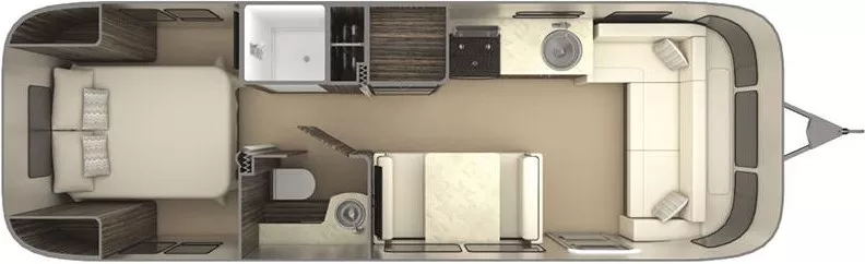 28' 2019 Airstream International Signature 28RB QUEEN Floorplan