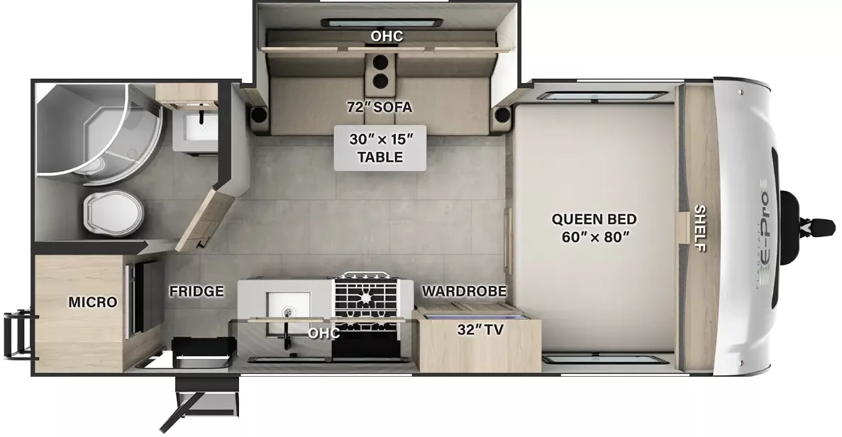 21' 2022 Forest River Flagstaff E-Pro 19FBS w/Slide Floorplan