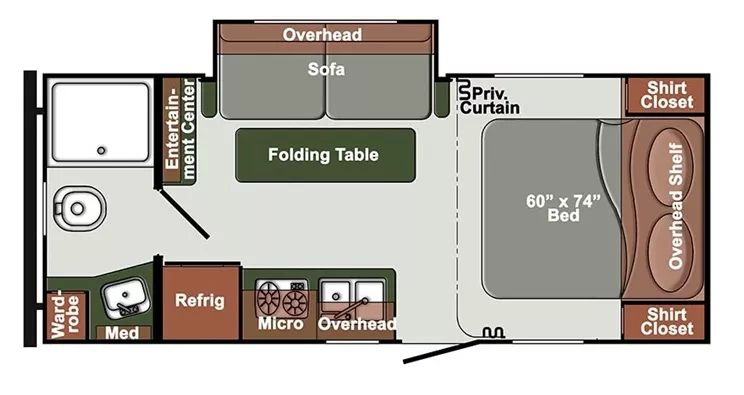 22' 2025 Gulf Stream Kingsport Ranch 21QBS w/Slide Floorplan