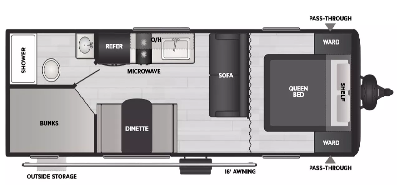 27' 2025 Keystone Coleman 23B - Bunk House Floorplan