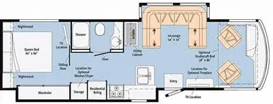 36' 2014 Itasca Solei 34T 340hp Cummins w/2 Slides - Bunk House Floorplan