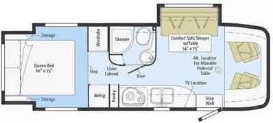 25' 2015 Itasca Navion 24G w/2 Slides Floorplan