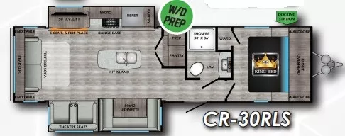 35' 2023 Crossroads Cruiser Aire 30RLS w/2 Slides Floorplan
