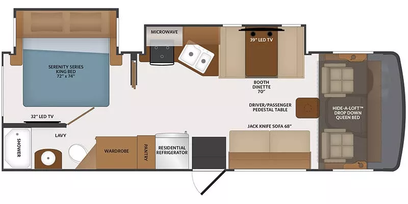 30' 2021 Fleetwood Flair 28A w/2 Slides - Bunk House Floorplan