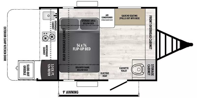 16' 2024 Coachmen Clipper 12000ROK Floorplan