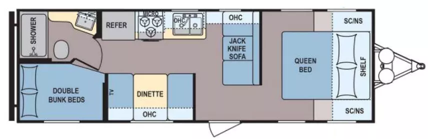 28' 2019 Dutchmen Coleman Lantern 274BH Floorplan