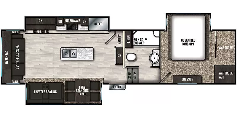 36' 2020 Coachmen Brookstone 310RL w/3 Slides Floorplan