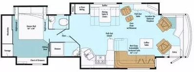 41' 2011 Winnebago Journey Express 40U 380hp Cummins w/4 Slides Floorplan
