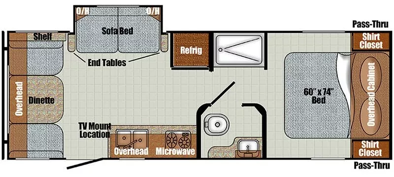 26' 2024 Gulf Stream Vintage 23RSS w/Slide Floorplan