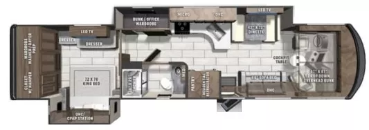 40' 2022 Coachmen Sportscoach Srs Series 376ES w/2 Slides - Bunk House Floorplan