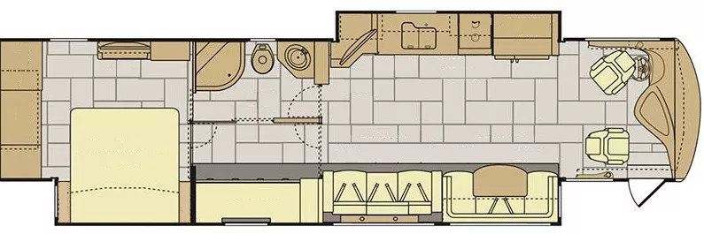 41' 2018 Fleetwood Discovery 40G 380hp Cummins w/2 Slides - Bunk House Floorplan