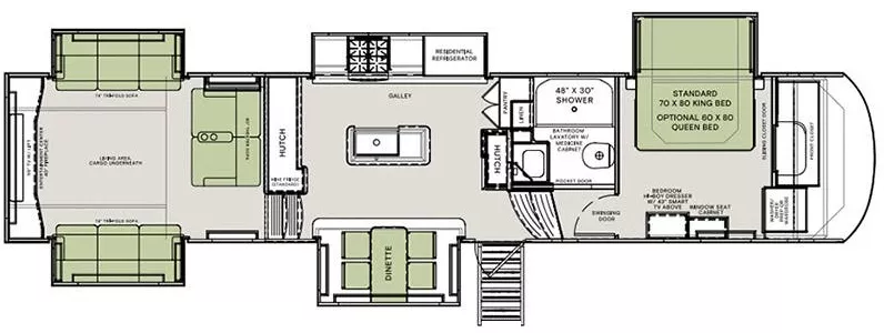 42' 2023 Vanleigh RV Beacon 42RDB w/5 Slides Floorplan