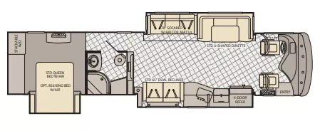 41' 2011 Fleetwood Discovery 40X 380hp Cummins w/3 Slides Floorplan