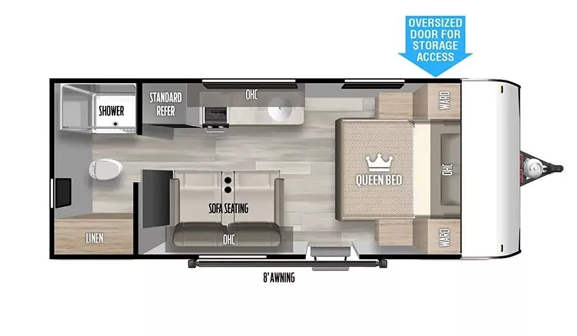 21' 2024 Forest River Wildwood Fsx 164RBLE Floorplan