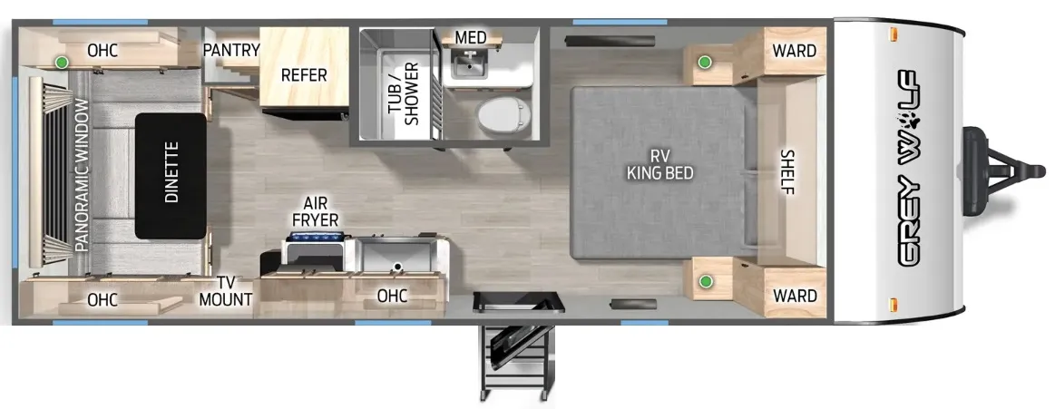 25' 2022 Forest River Cherokee Grey Wolf SE 20RDSE Floorplan