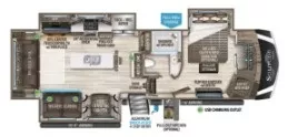 34' 2021 Grand Design Solitude 310GK-R Floorplan