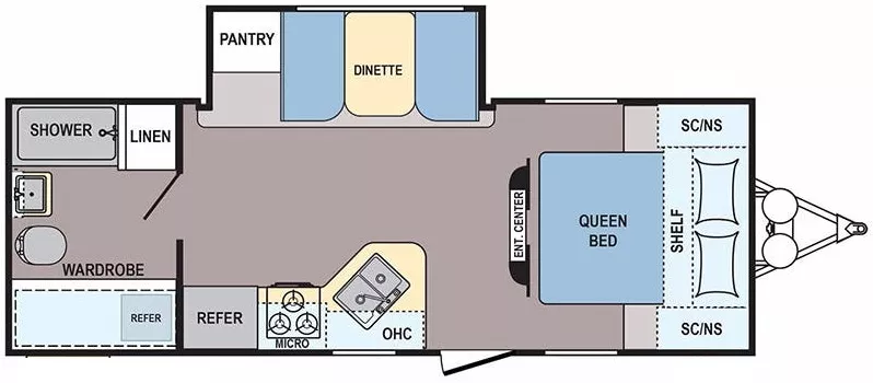 27' 2018 Dutchmen Coleman Light 2305QB w/Slide Floorplan