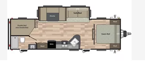32' 2018 Keystone Springdale 2820BH w/Slide - Bunk House Floorplan