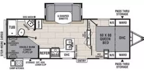 29' 2020 Coachmen Spirit Ultra Lite 2454BH w/Slide - Bunk House Floorplan