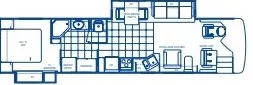 39' 2002 Damon Escaper 3975 330hp Caterpillar w/2 Slides Floorplan
