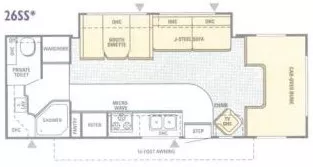 27' 2004 Jayco Greyhawk 26SS w/Slide Floorplan