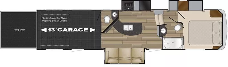 38' 2018 Cruiser RV Stryker Toy Hauler 3513 w/2 Slides & Generator  - Toy Hauler Floorplan