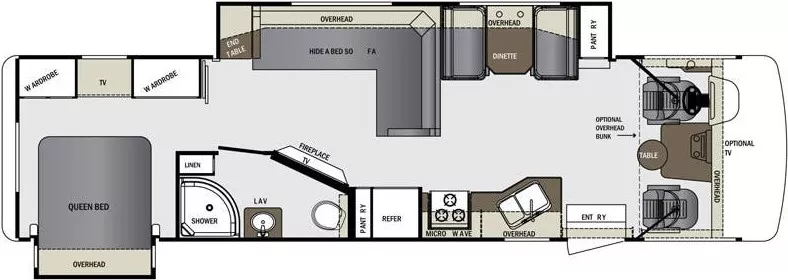 35' 2017 Forest River Georgetown 335DS w/2 Slides Floorplan