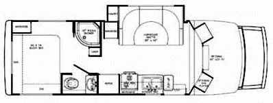 28' 2010 Gulf Stream Conquest B Touring 5268 w/Slide Floorplan