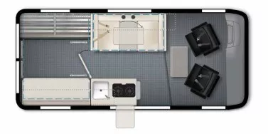 17' 2023 Winnebago Solis Pocket 36A Floorplan