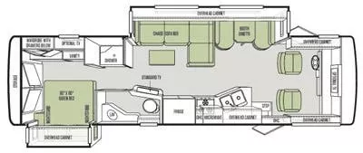 31' 2014 Tiffin Allegro Open Road 31SA w/2 Slides Floorplan