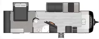 33' 2021 Keystone Cougar 29FKD w/2 Slides Floorplan